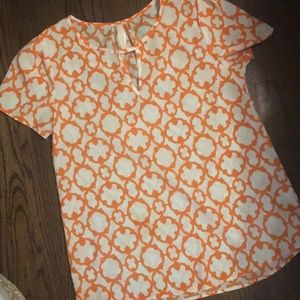 Orange & White dress top